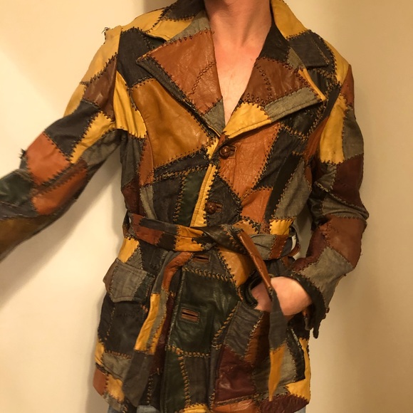 Vintage Jackets & Blazers - *SOLD* 1970’s Abacus Patchwork Leather Jacket